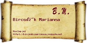 Bircsák Marianna névjegykártya